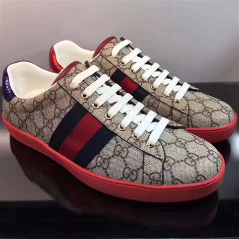 gucci gg white and red shoes|gucci red canvas sneakers.